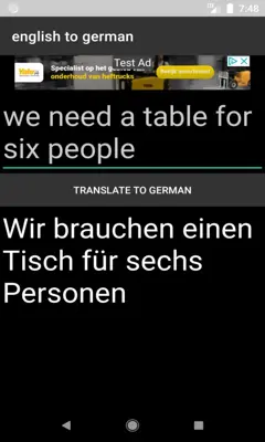 english to german translator android App screenshot 0