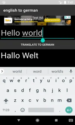 english to german translator android App screenshot 2